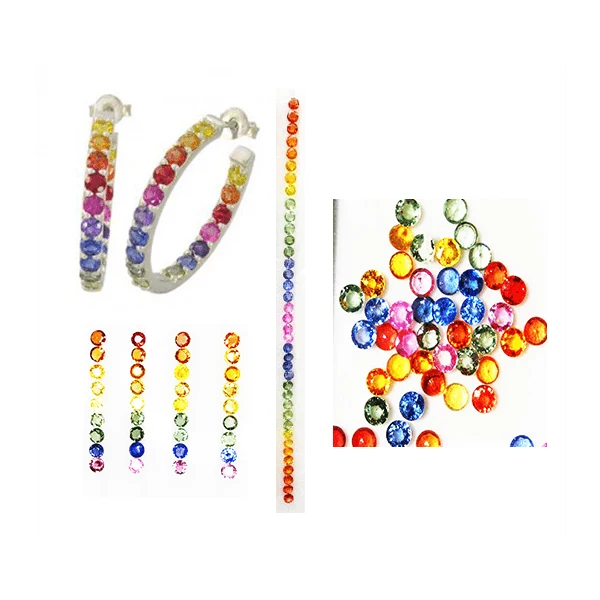 4mm to 4.2 mm in between Round Brilliant Rainbow Sapphires Stones