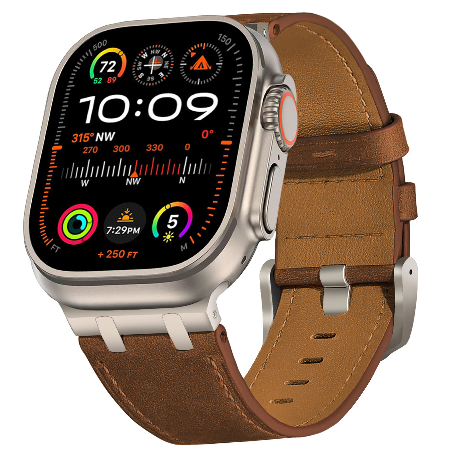 Smart Watch Ultra with Leather Strap