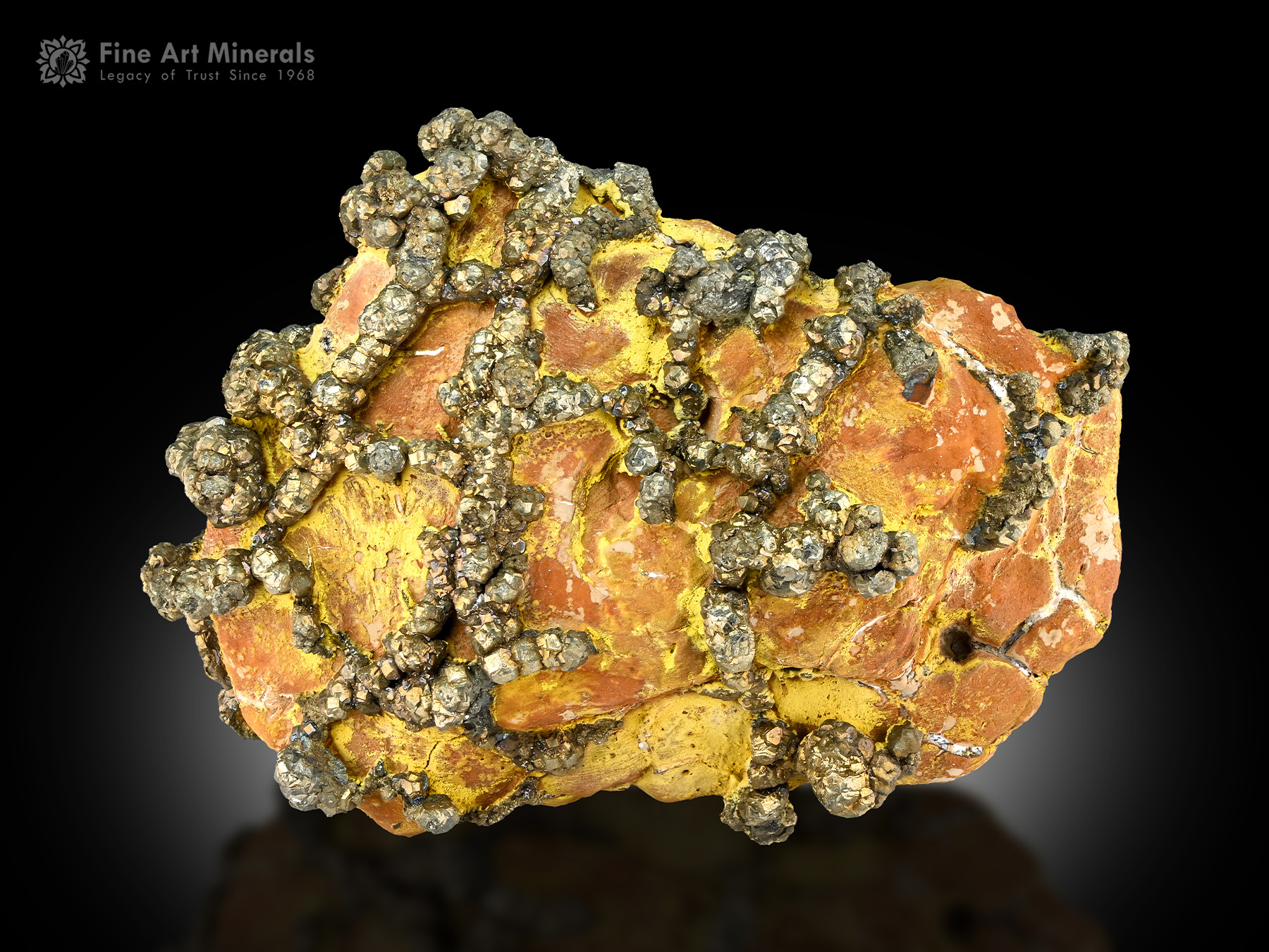 Pyrite with Limonite on Matrix - PRT-16 - Fine Art Minerals