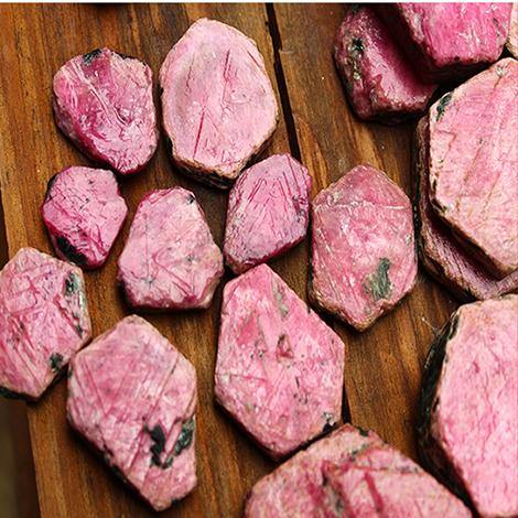1 kilo gram Natural Rough Ruby Stone Blocks | Raw Ruby Hexagonal Crystals