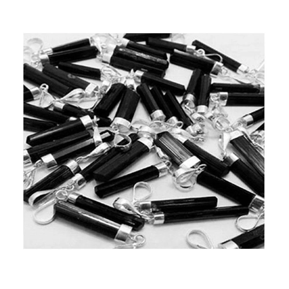 Black Tourmaline Crystal Pendants Deals | Silver Sterling 925